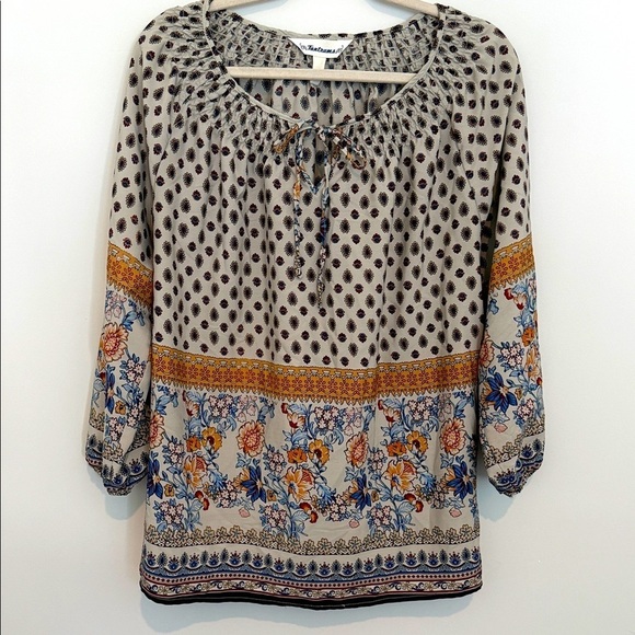 Tantrums Tops - Tantrums Multicolor Floral and Geometric Blouse Size XL